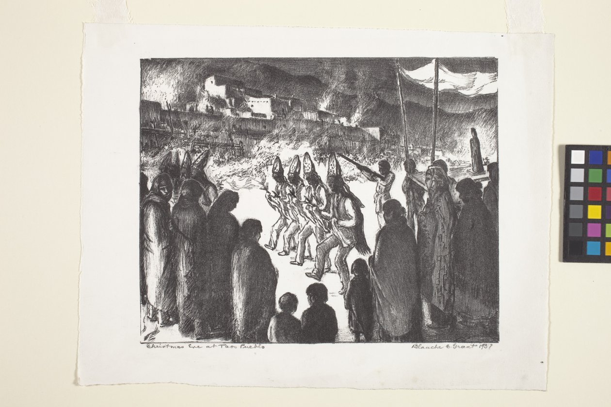 Christmas Eve At Taos Pueblo by Blanche Grant