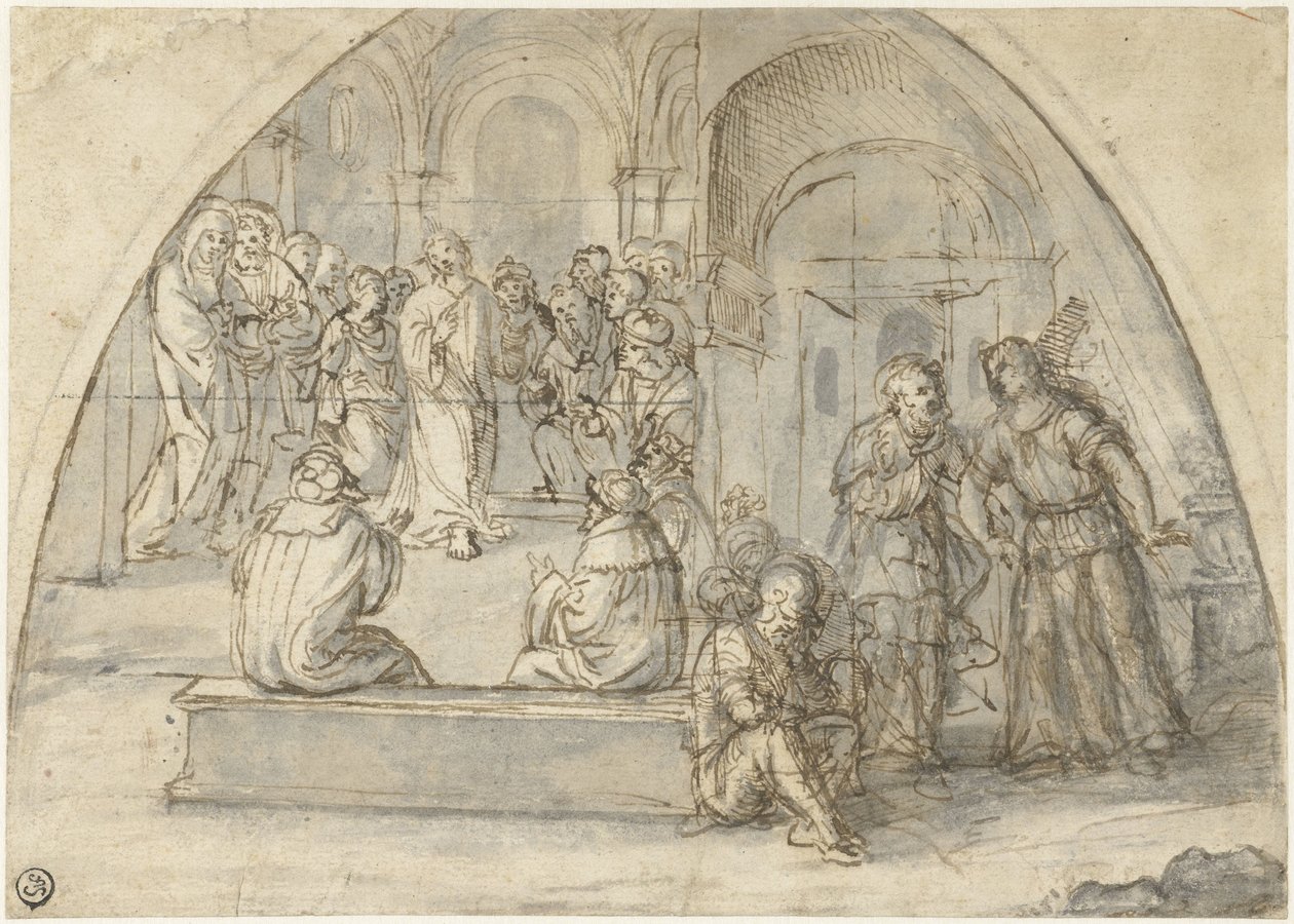 Twelve-Year-Old Christ in the Temple and the Liberation of Peter by Boccaccio Boccaccino (attributed to)