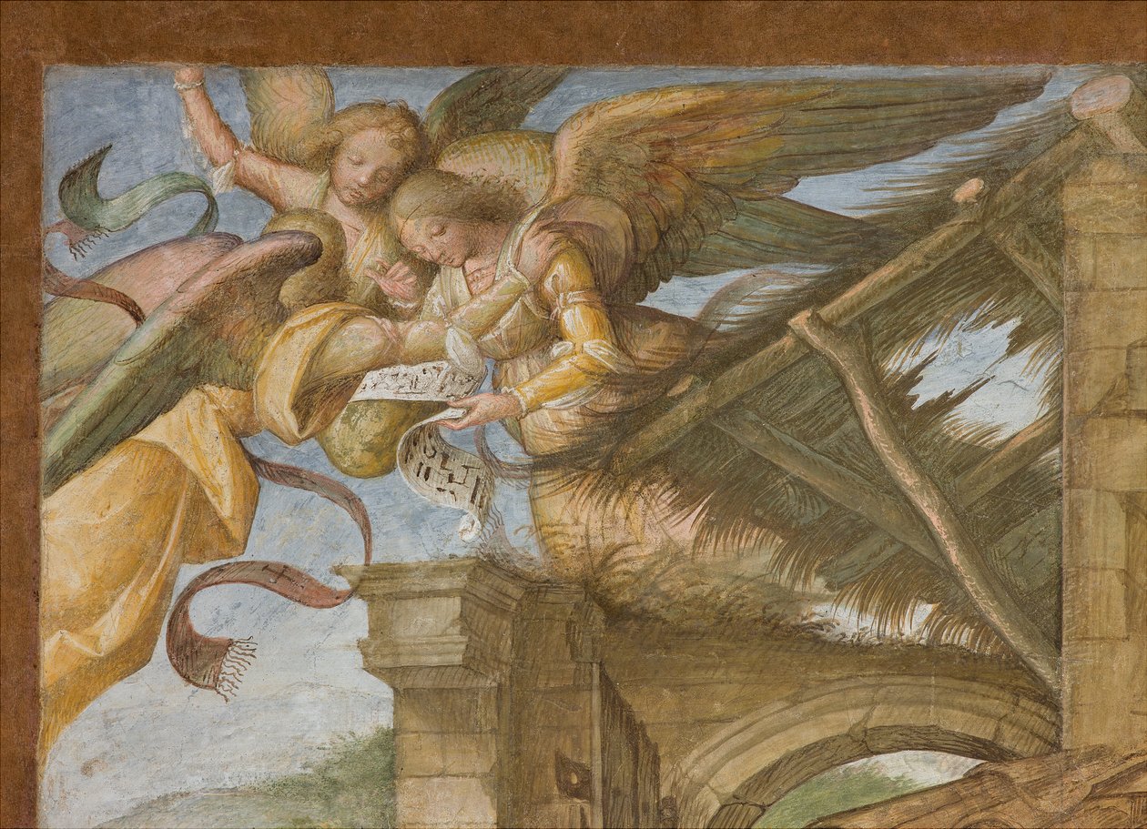 Central Nave, Fourth North Span, Adoration of the Shepherds, Boccaccio Boccaccino 1516-17 (detail) by Boccaccio Boccaccino