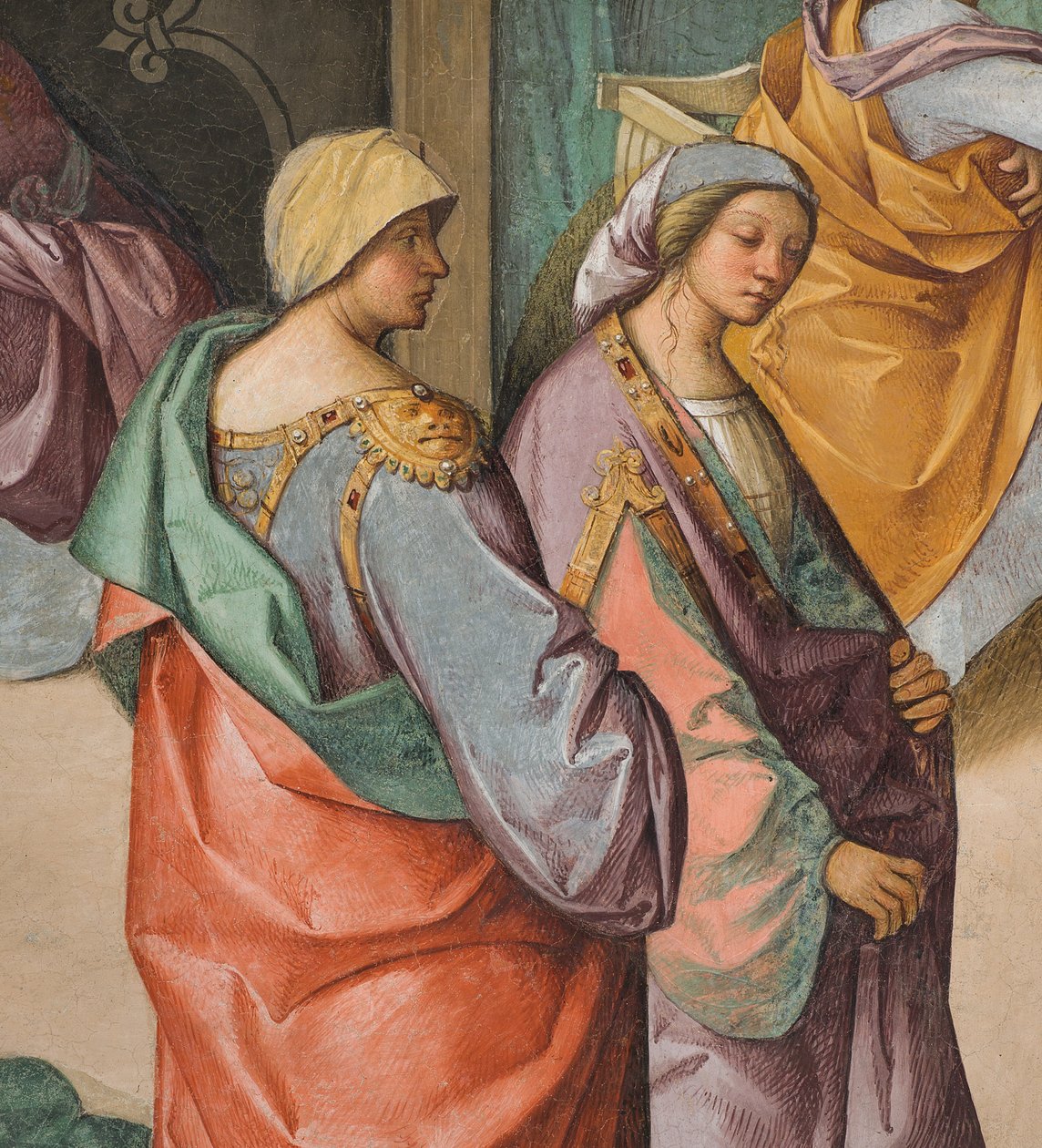 Central Nave, Second North Span, Birth of the Virgin (detail) by Boccaccio Boccaccino