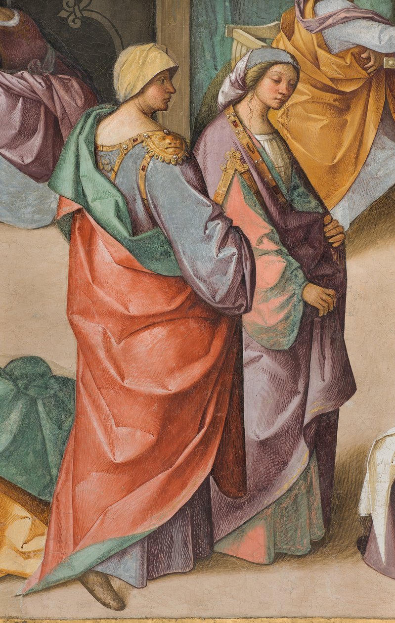 Central Nave, Second North Span, Birth of the Virgin (detail) by Boccaccio Boccaccino