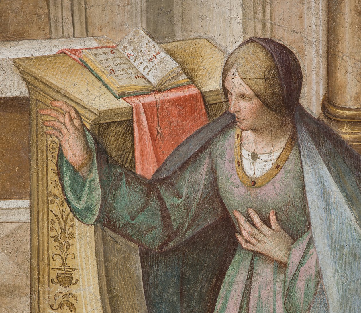 Central Nave, Third North Span, Annunciation (detail) by Boccaccio Boccaccino
