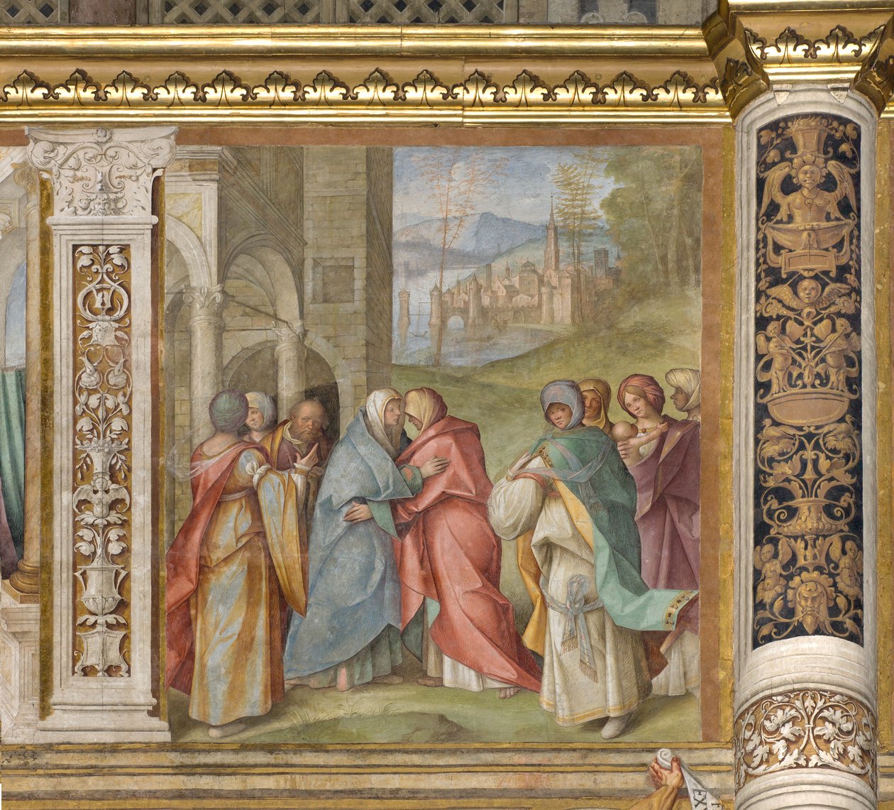 Central Nave, Third North Span, Visitation, Boccaccio Boccaccino 1516-17 by Boccaccio Boccaccino
