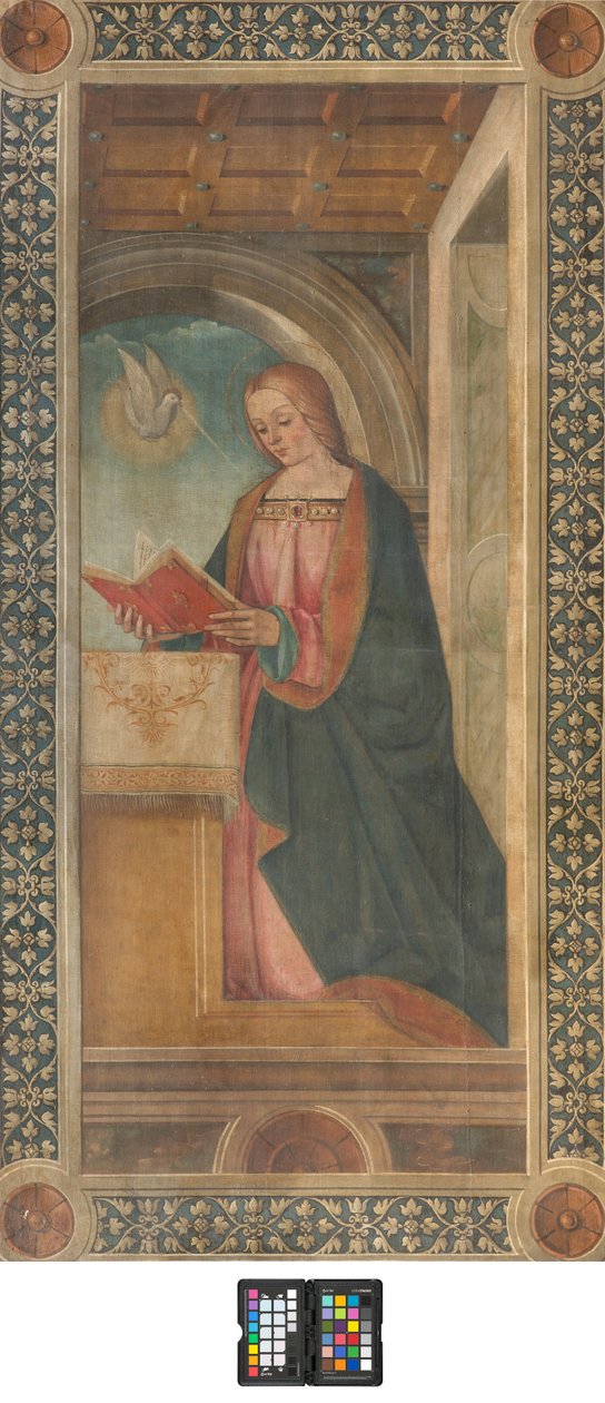 Counterfacade South Transept, Annunciation (detail of Madonna) by Boccaccio Boccaccino