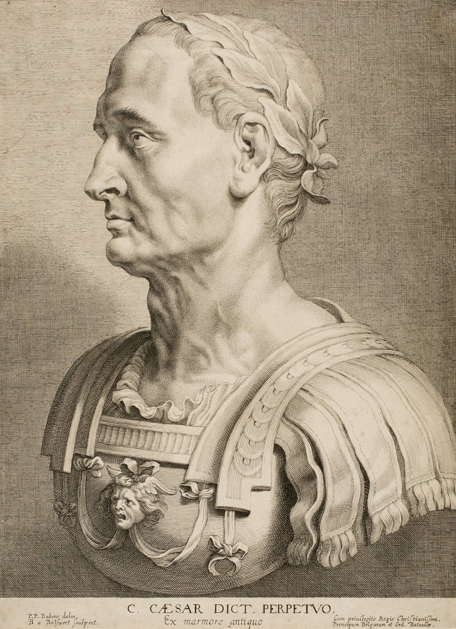 Julius Caesar, Perpetual Dictator, from Twelve Famous Greek and Roman Men by Boetius Adams Bolswert