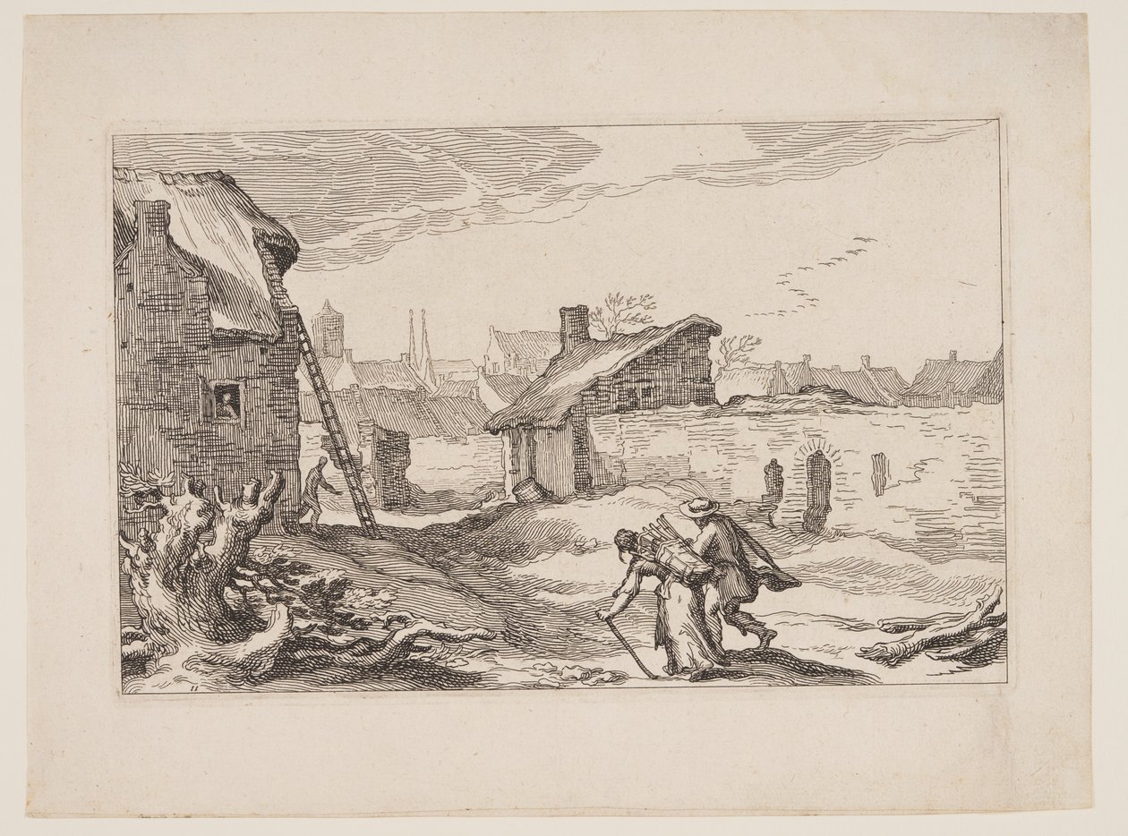 Plate 11, from Landscapes with Farmhouses by Boetius Adams Bolswert