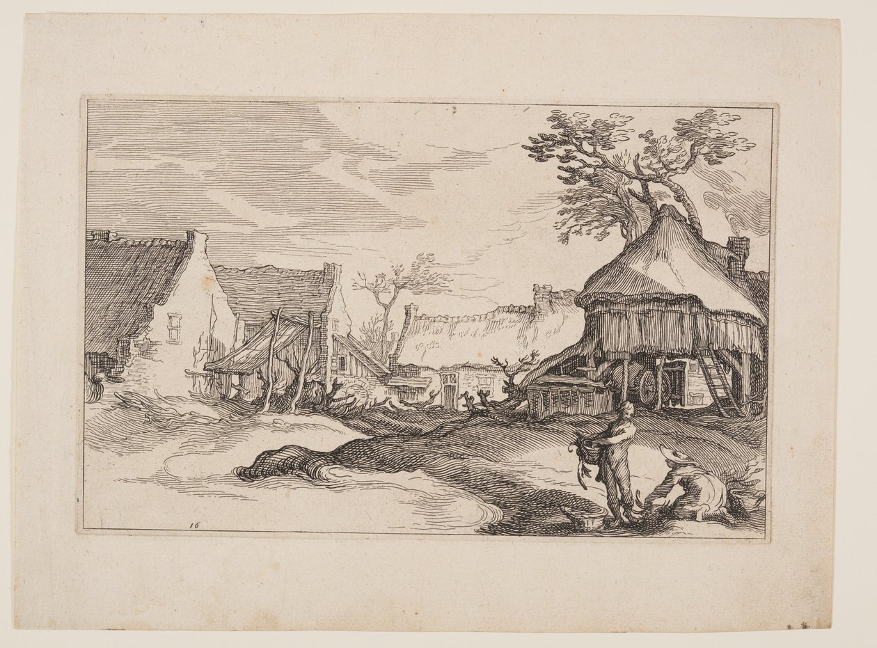 Plate 16, from Landscapes with Farmhouses by Boetius Adams Bolswert