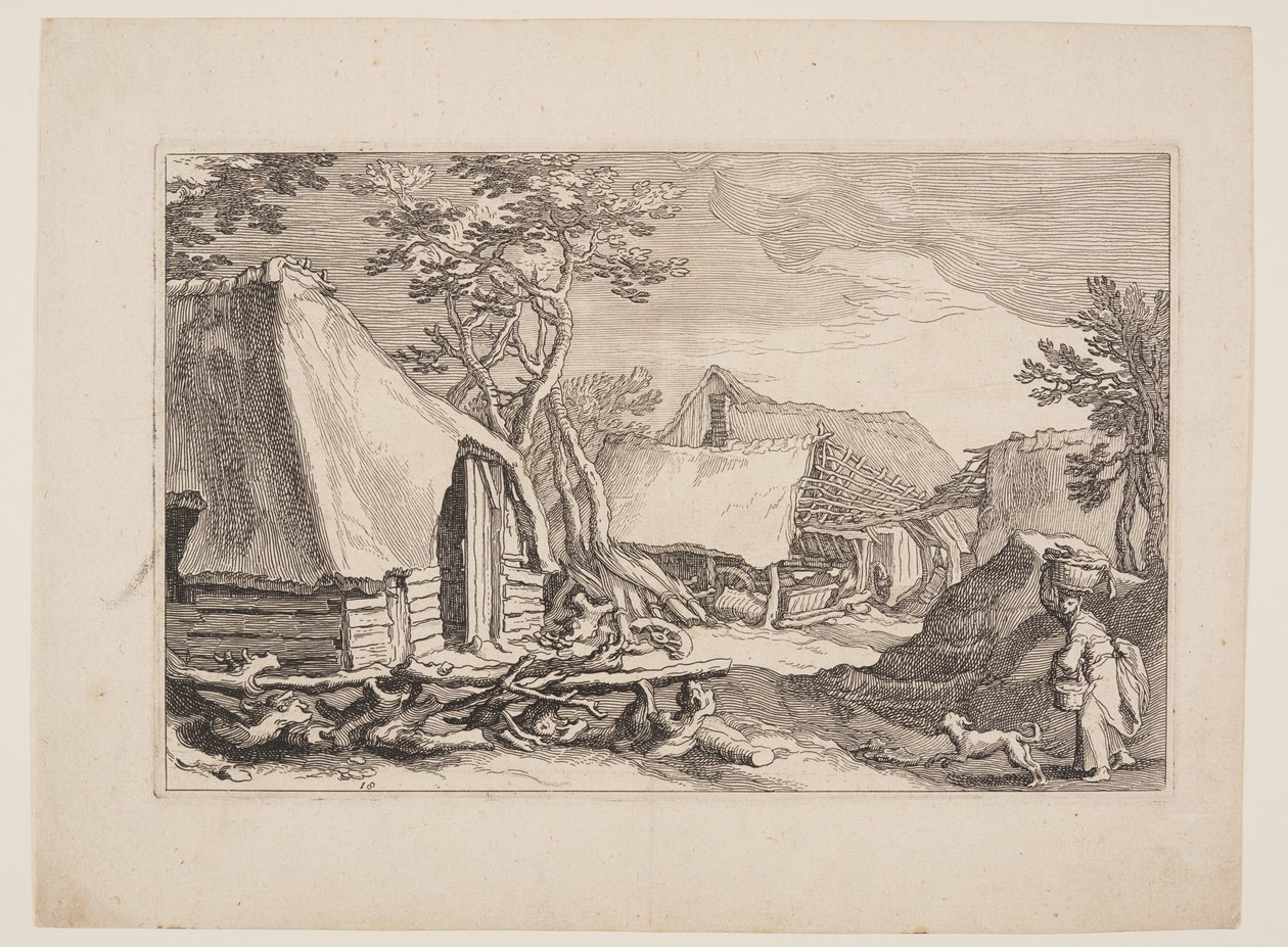 Plate 18, from Landscapes with Farmhouses by Boetius Adams Bolswert