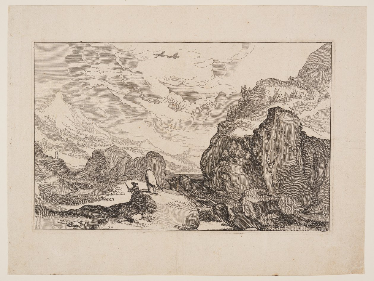 Plate 20, from Landscapes with Farmhouses by Boetius Adams Bolswert