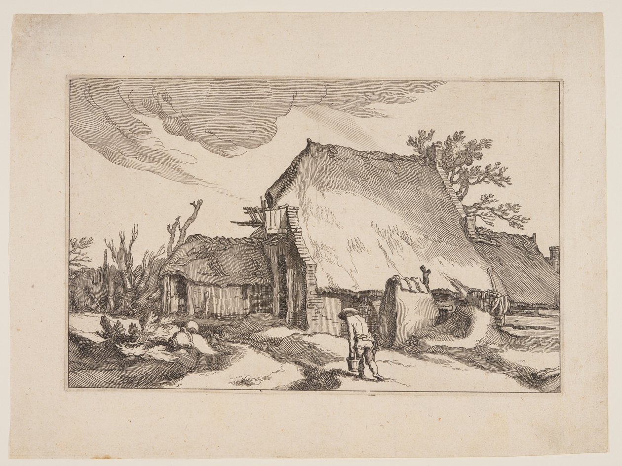 Plate 5, from Landscapes with Farmhouses by Boetius Adams Bolswert