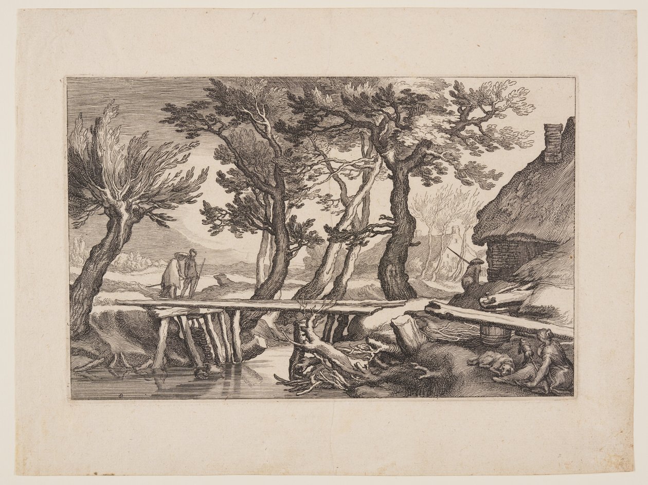 Plate 8, from Landscapes with Farmhouses by Boetius Adams Bolswert