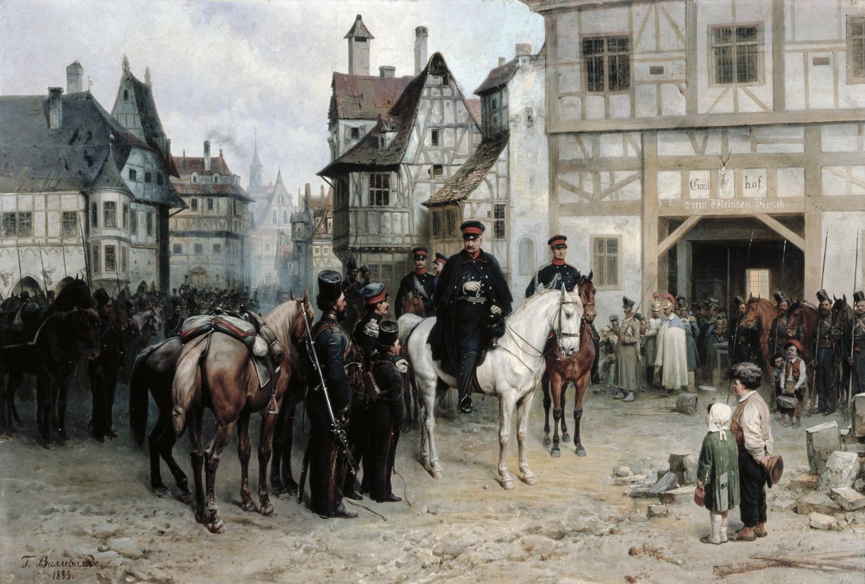 General Blucher (1742-1819) with the Cossacks in Bautzen, 1885 by Bogdan Willewalde