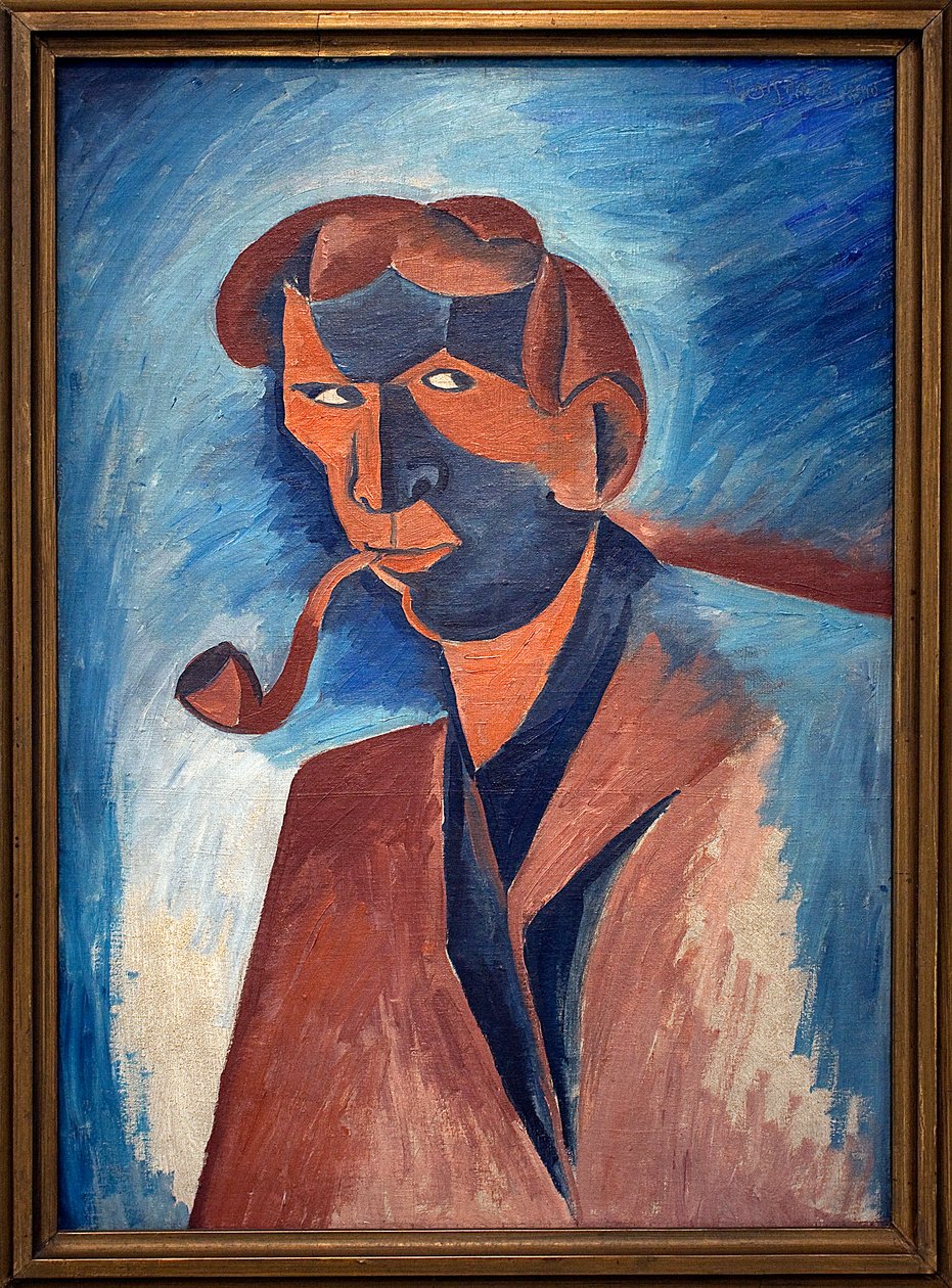Smoking (Self-Portrait) by Bohumil Kubišta