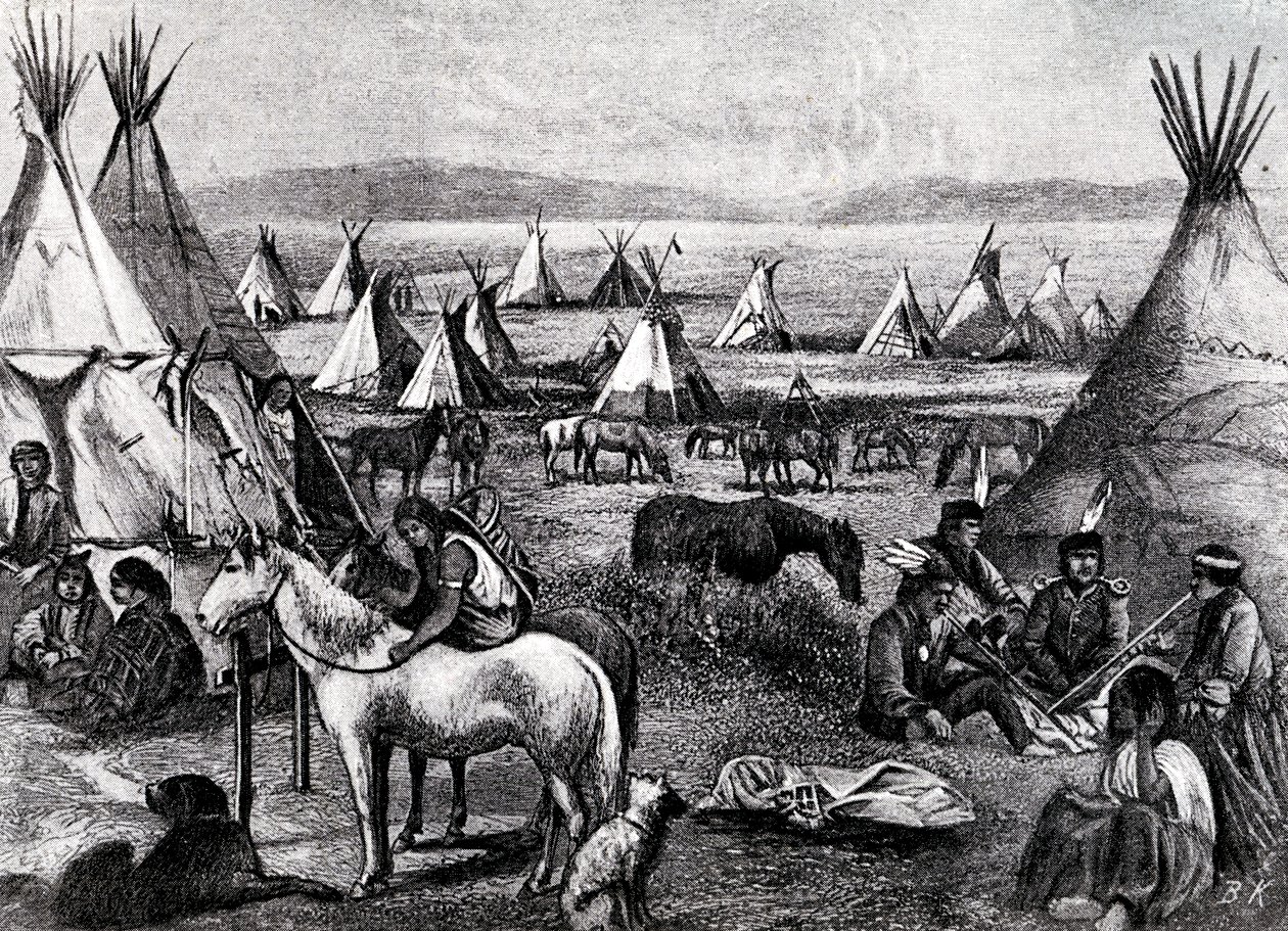 Navajo Indian encampment by Bohuslav Kroupa