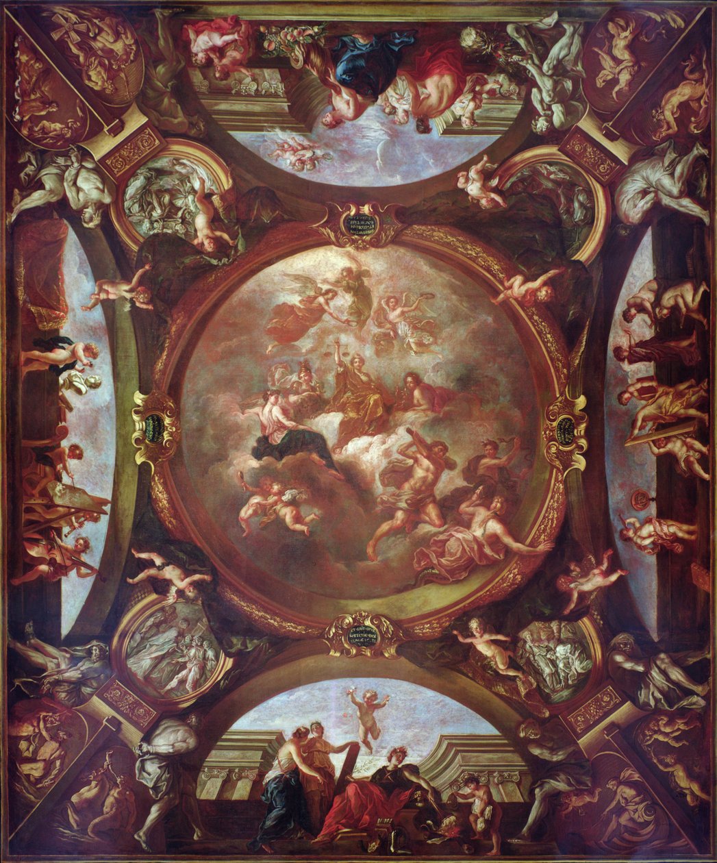 Justice Ensures Peace and Protects the Arts, study for the ceiling of the Second Chamber of Petitions of the Parliament of Paris, 1688 by Bon de Boulogne