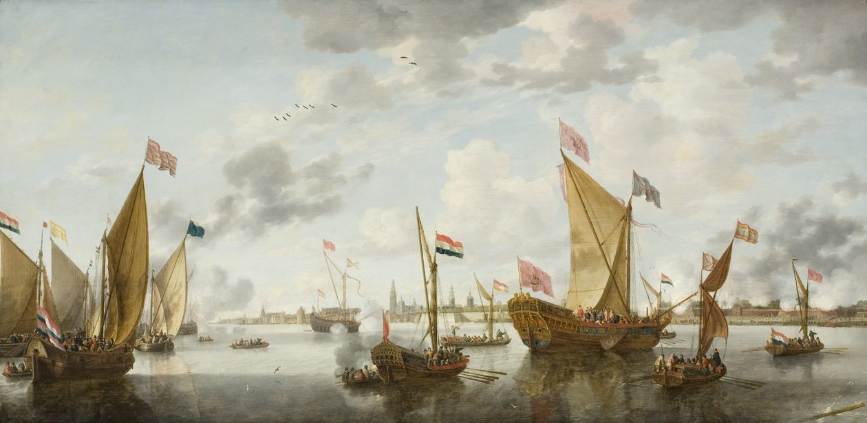 Shipping on the Schelde off Antwerp by Bonaventura Peeters