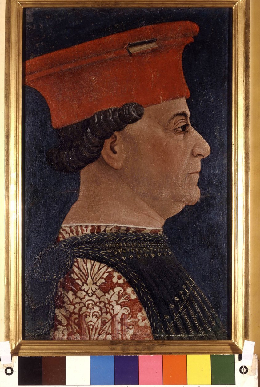 Portrait of Francesco Sforza (1401-1466) by Bonifacio Bembo around 1470. Pinacoteca di Brera, Milan by Bonifacio Bembo