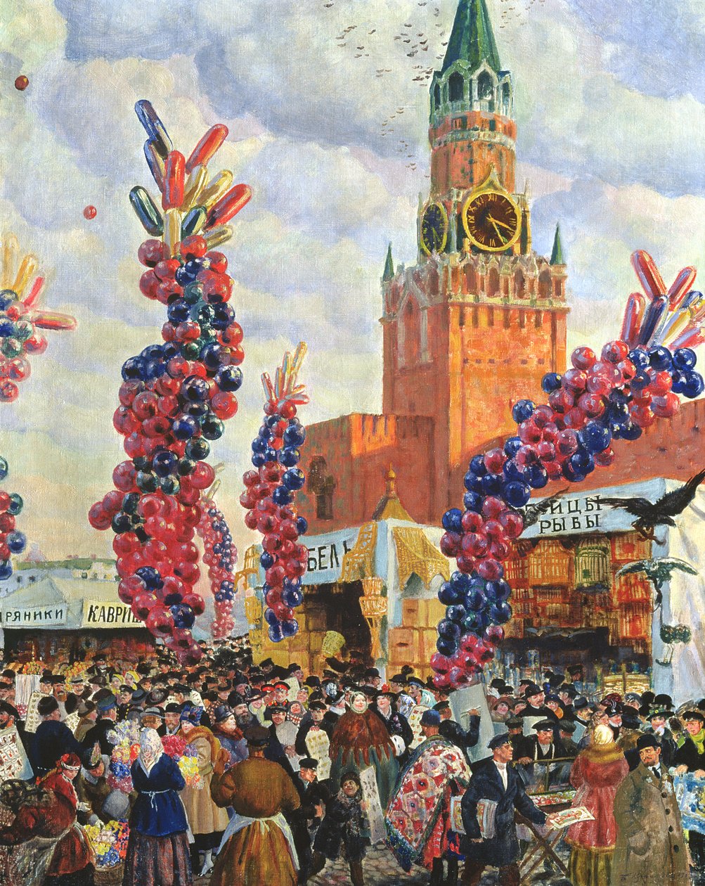 Easter Market at the Moscow Kremlin, 1917 by Boris Mikhailovich Kustodiev