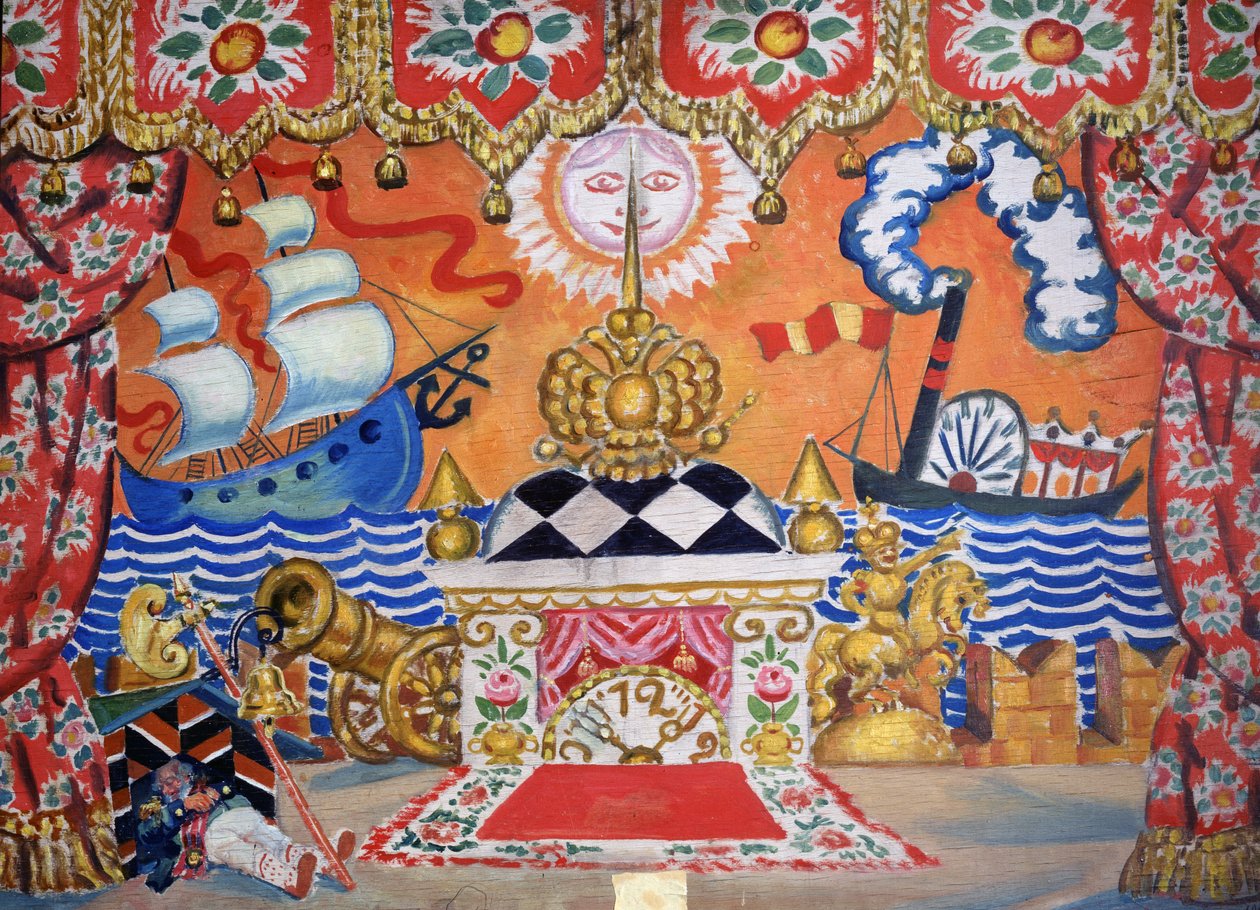 Set Design for The Flea, by Yevgeny Zamyatin by Boris Mikhailovich Kustodiev