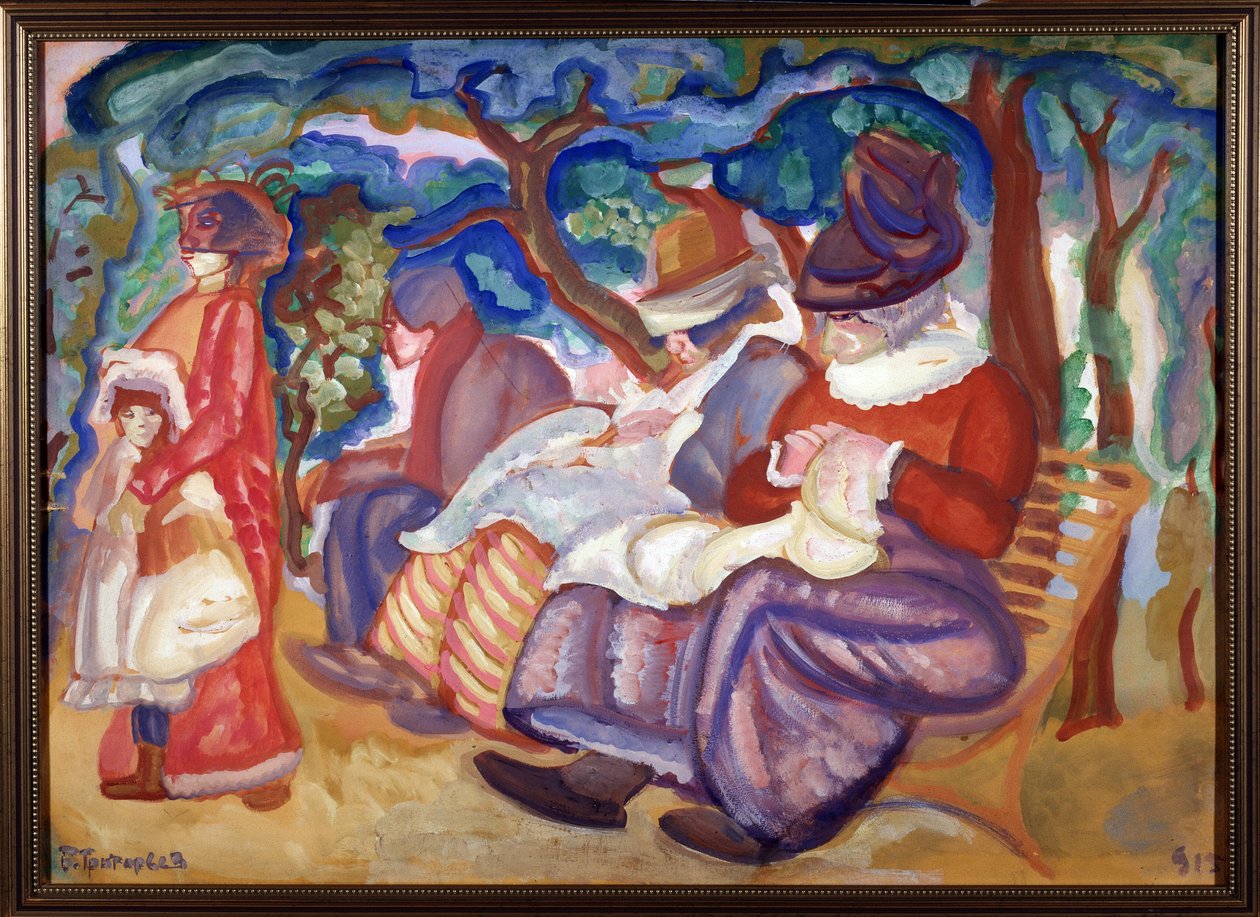 Nannies in Bois de Boulogne by Boris Dmitrievich Grigoriev