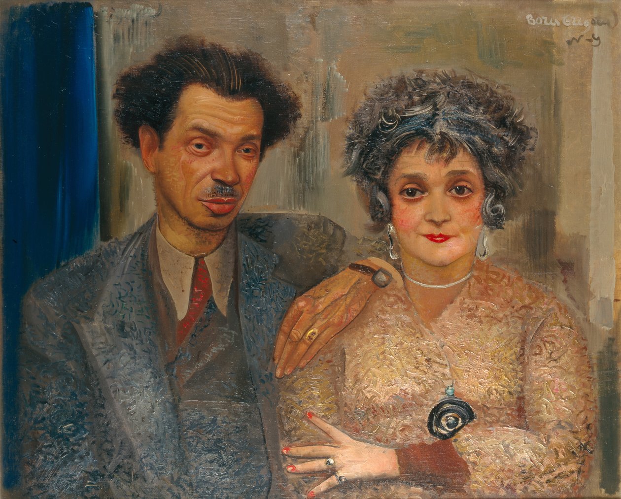Portrait of the artist Nikolai Remizov with his wife by Boris Dmitrievich Grigoriev