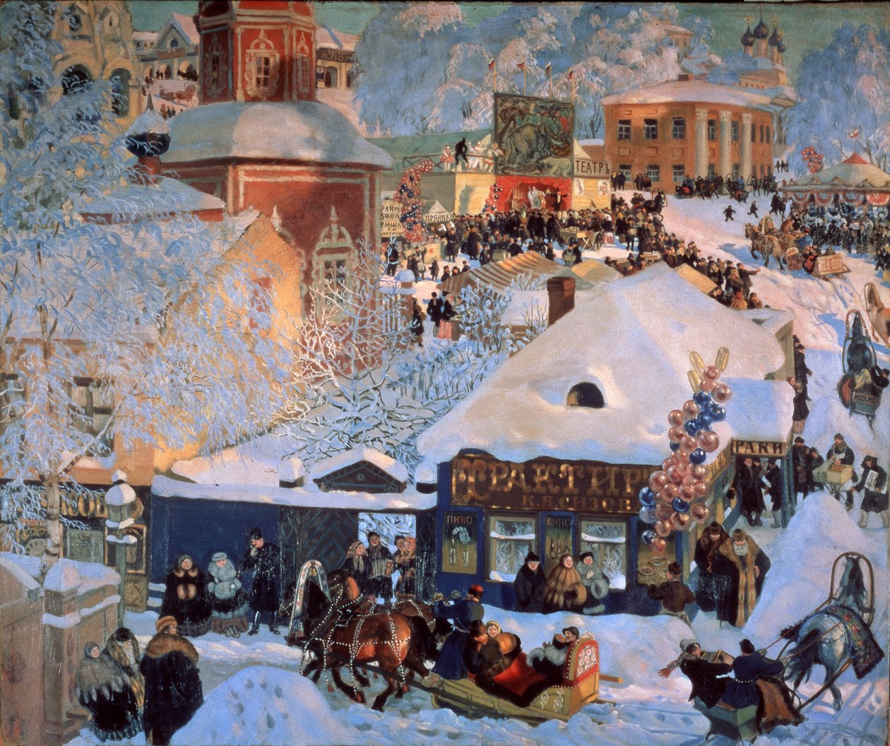 Winter, Shrovetide by Boris Mikhailovich Kustodiev