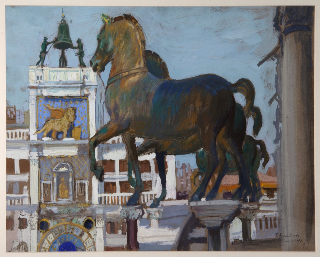 The Horses of San Marco, 1907 by Boris Mikhailovich Kustodiev