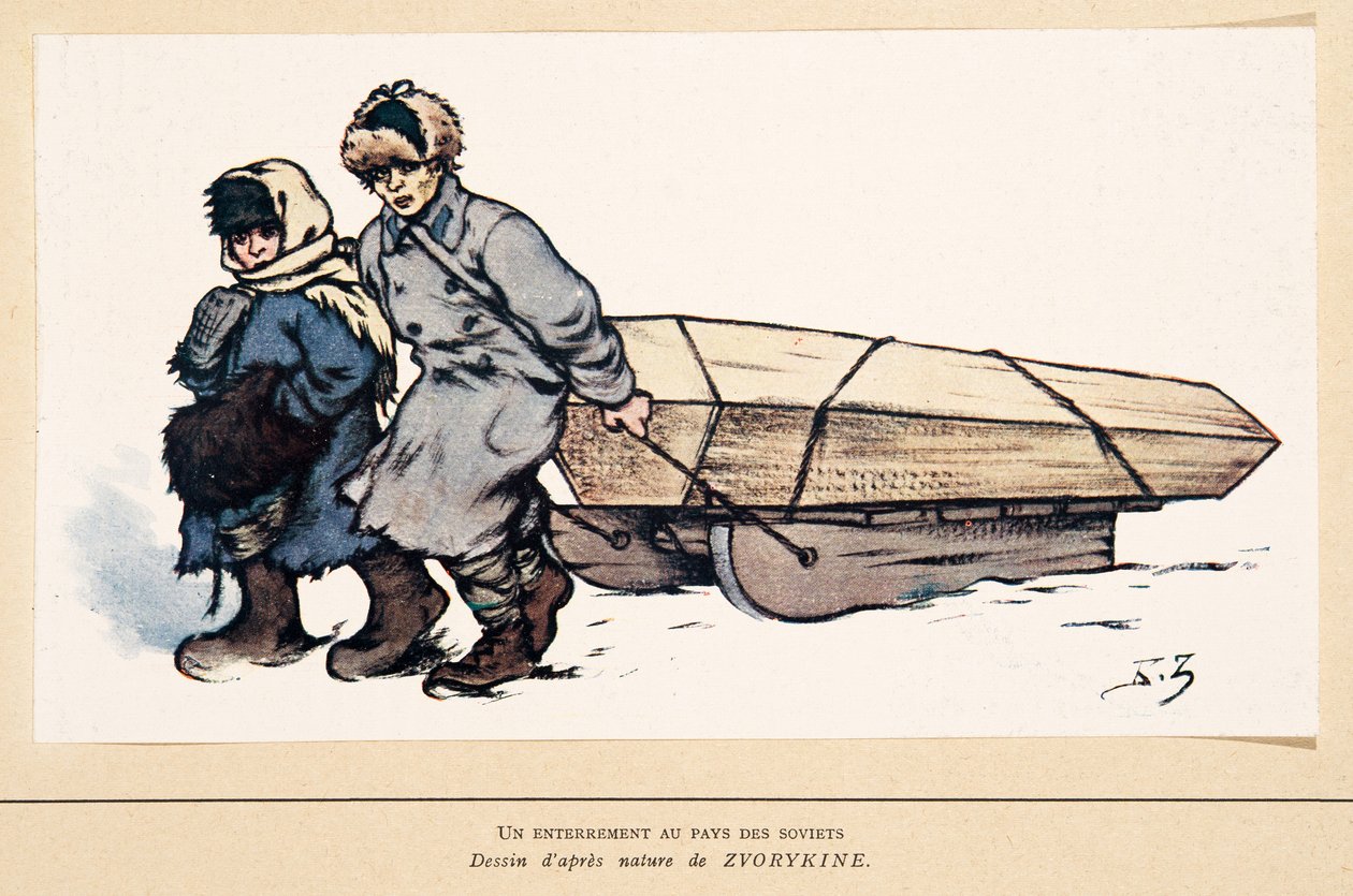 A Burial in Russia, from Histoire des Soviets, pub. 1922 by Boris Vasilievich Zvorykin