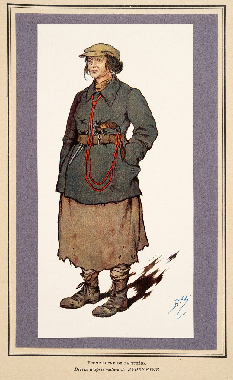 Female Secret Agent from Histoire des Soviets, pub. 1922 by Boris Vasilievich Zvorykin
