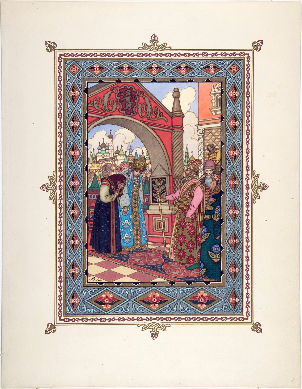 Illustration for the Fairy Tale Vasilisa the Beautiful by Boris Vasilievich Zvorykin