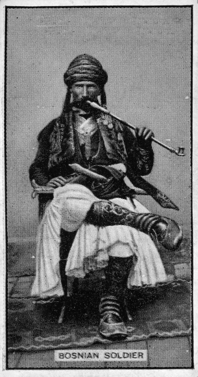 A Bosnian Soldier, from a late 19th century photograph by Bosnian Photographer