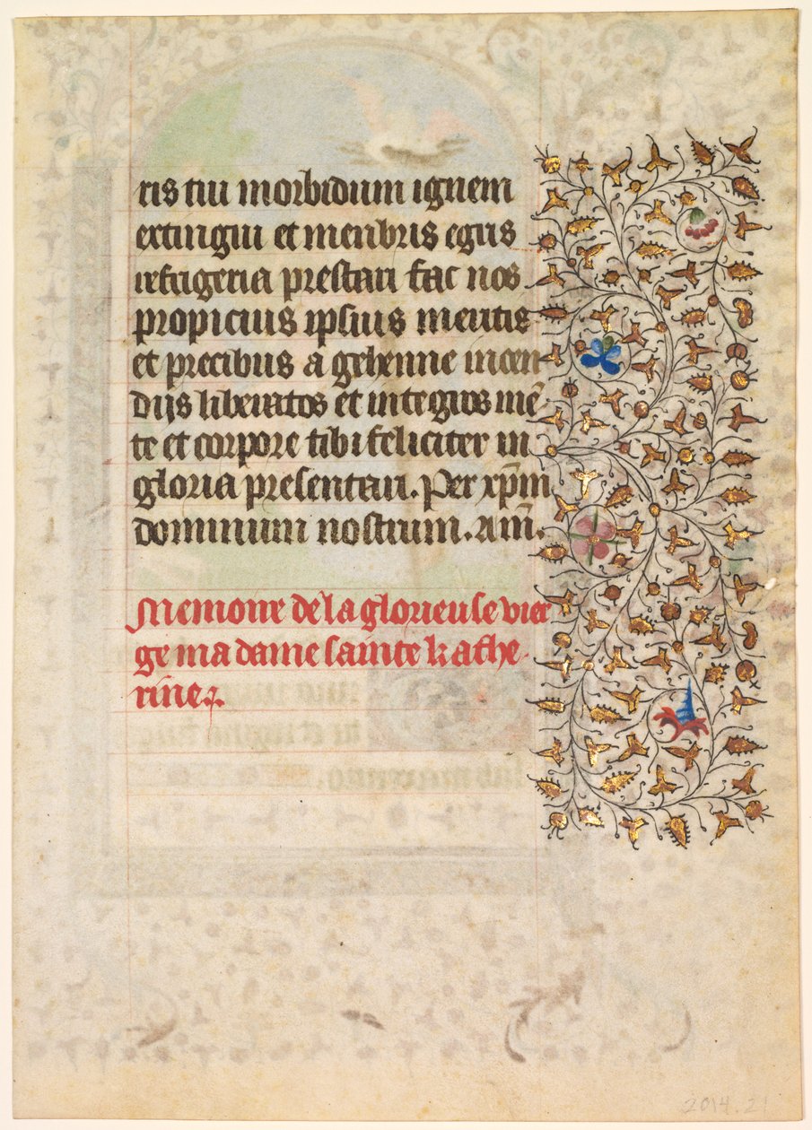 Leaf from a Book of Hours: Text Verso by Boucicaut Master
