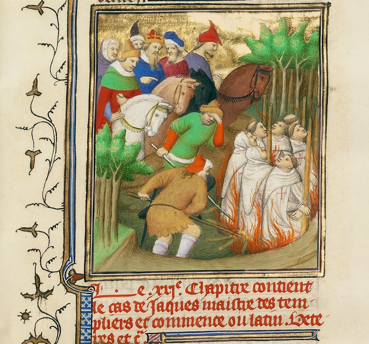 The Knights Templar Burned in the Presence of Philip the Fair and His Courtiers by Boucicaut Master,