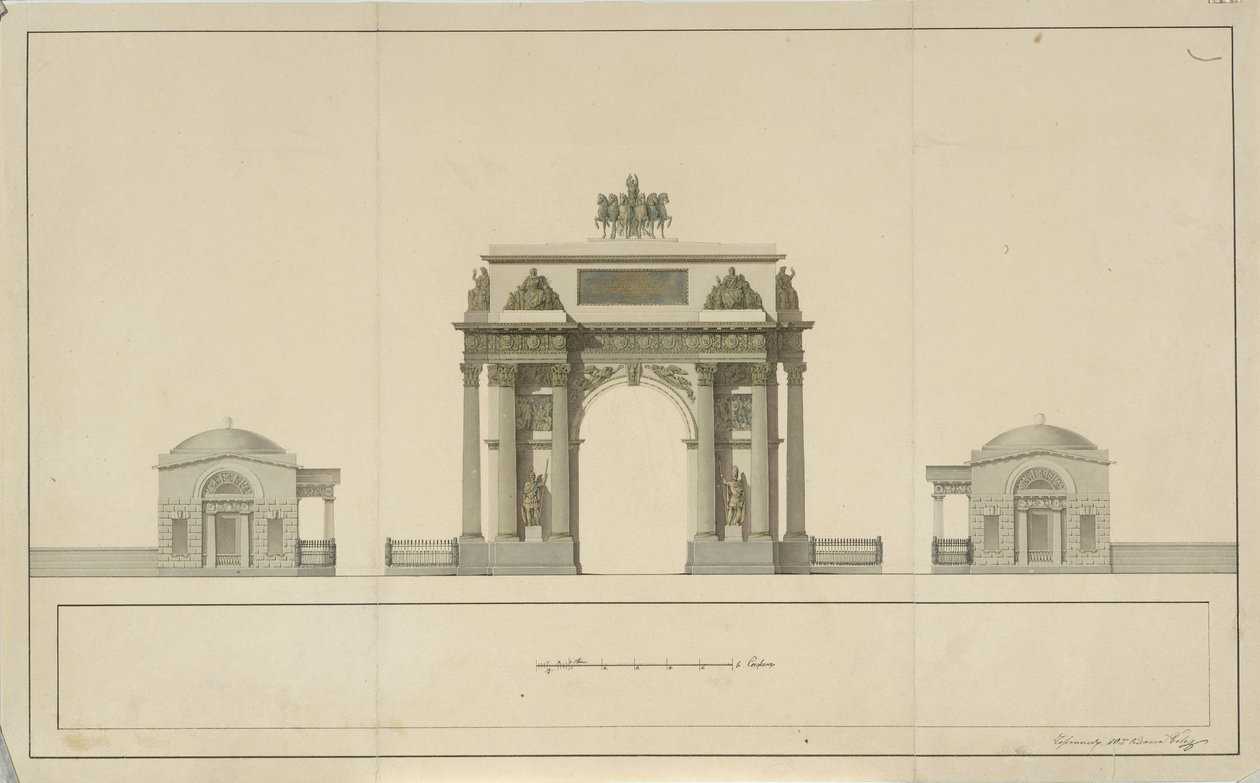 Triumphal Arch by Tverskaya Zastava in Moscow, 1826-1829 by Bové