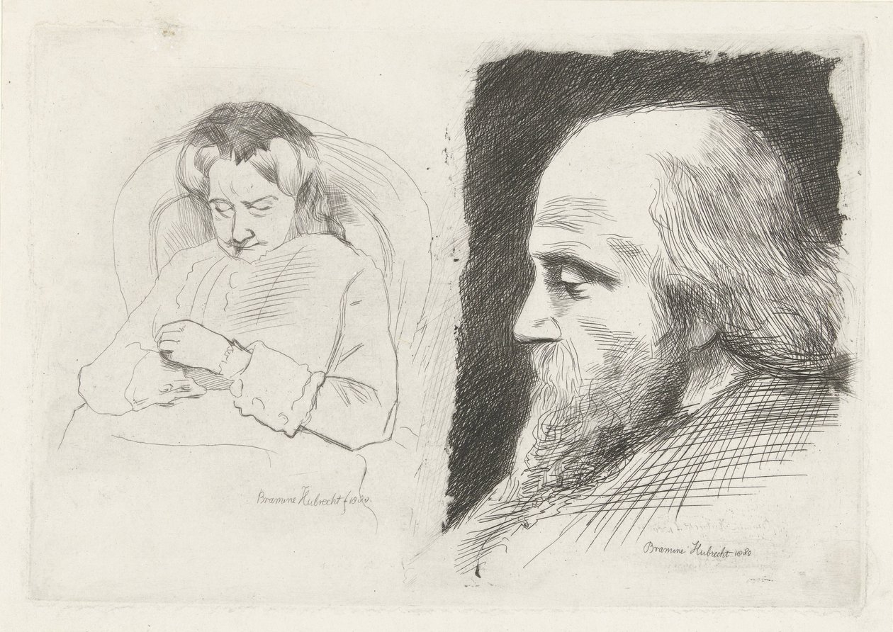 Seated Woman and Portrait of a Man by Bramine Hubrecht