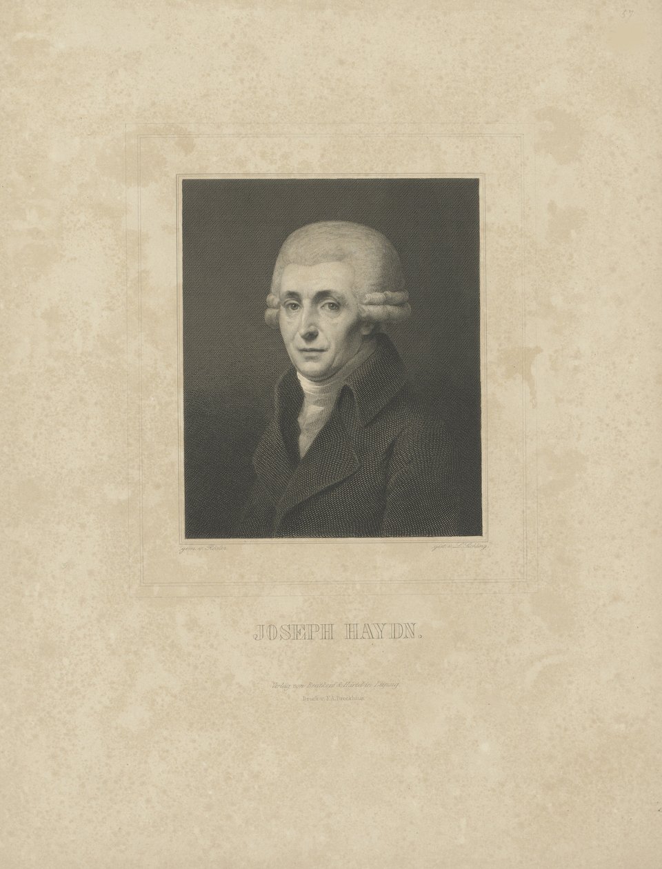 Portrait of the Composer Joseph Haydn, c. 1827 by Breitkopf and Härtel
