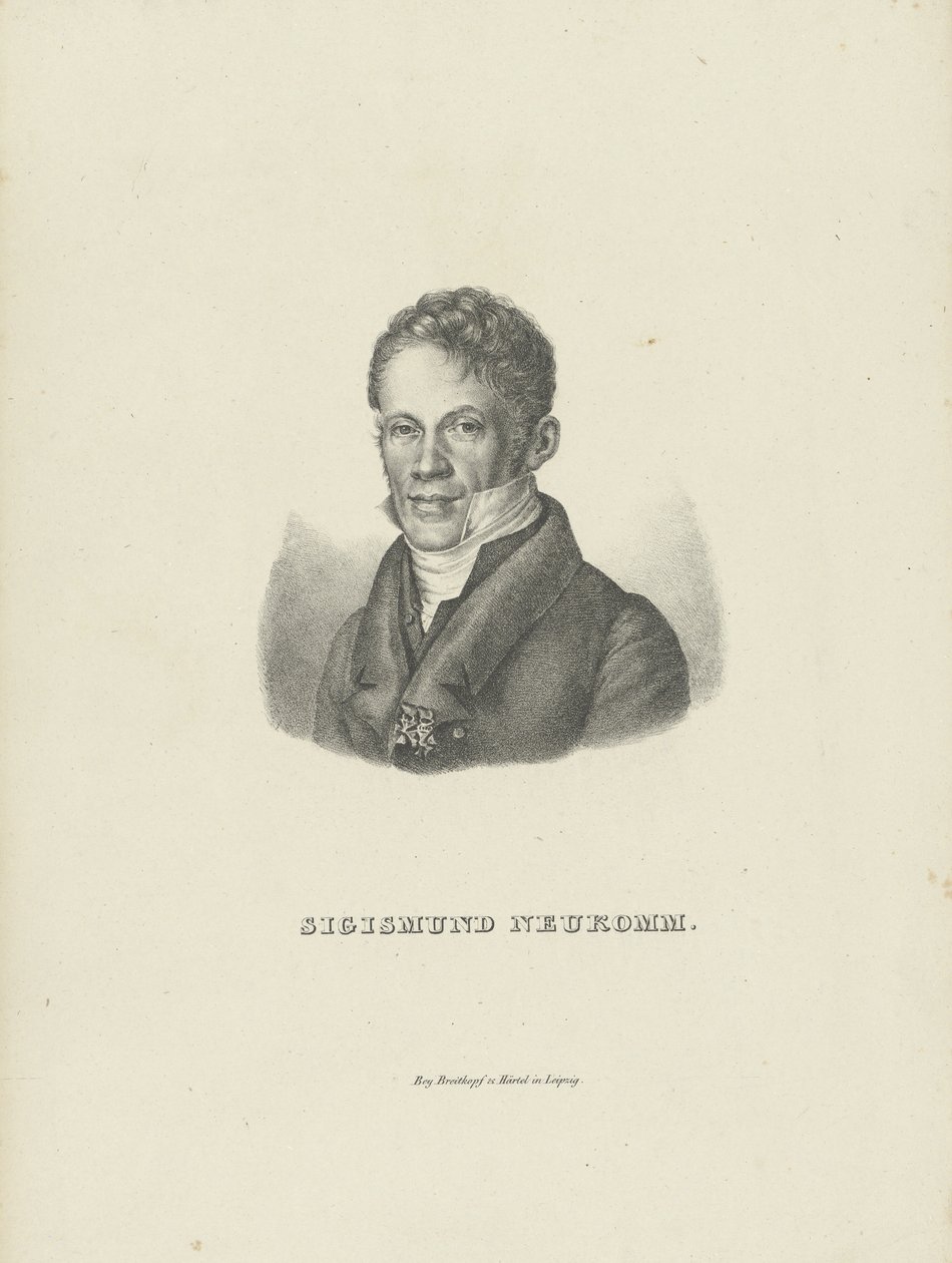 Portrait of the Pianist and Composer Sigismund von Neukomm by Breitkopf and Härtel