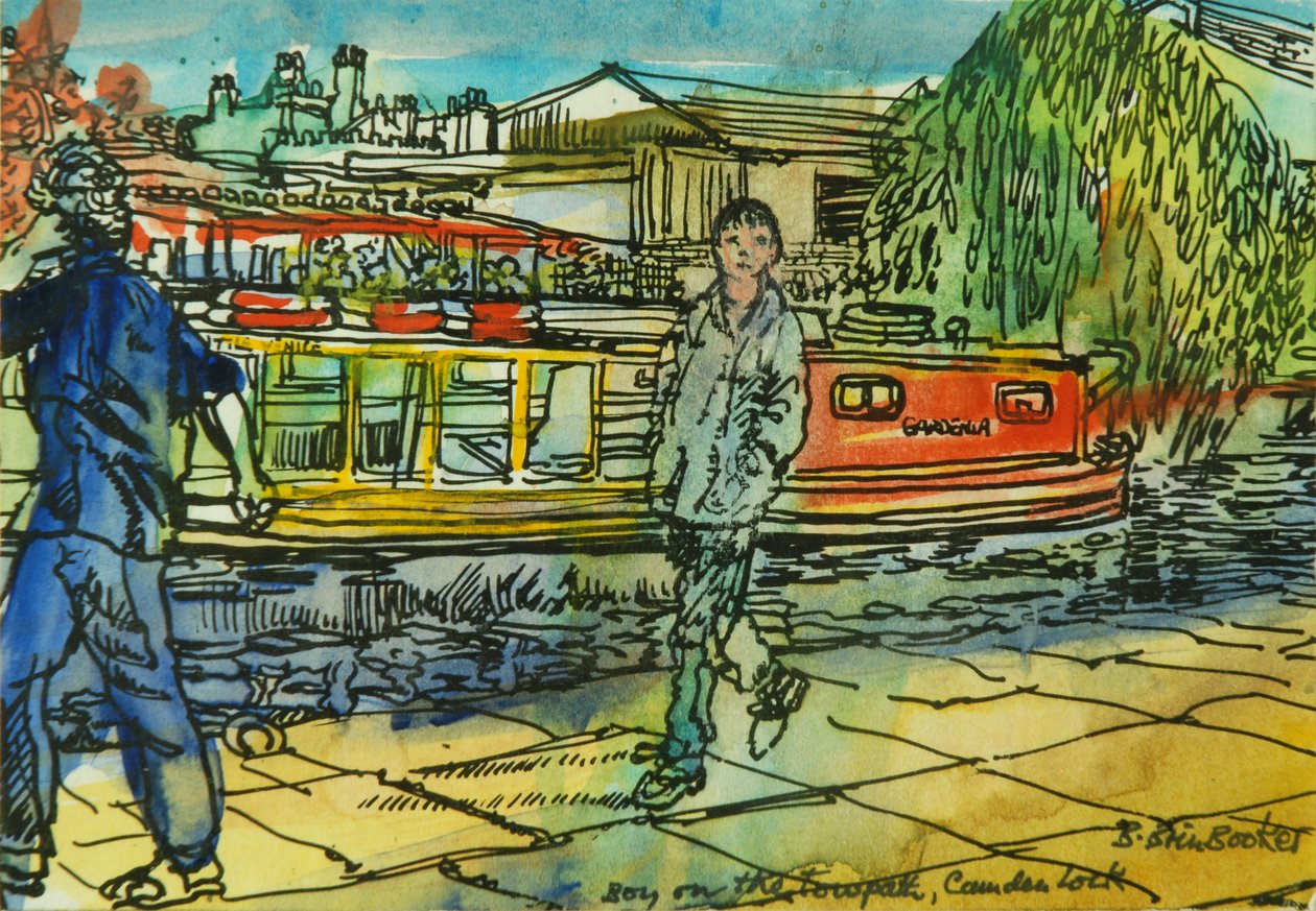 Boys on the Towpath, Camden Lock by Brenda Brin Booker
