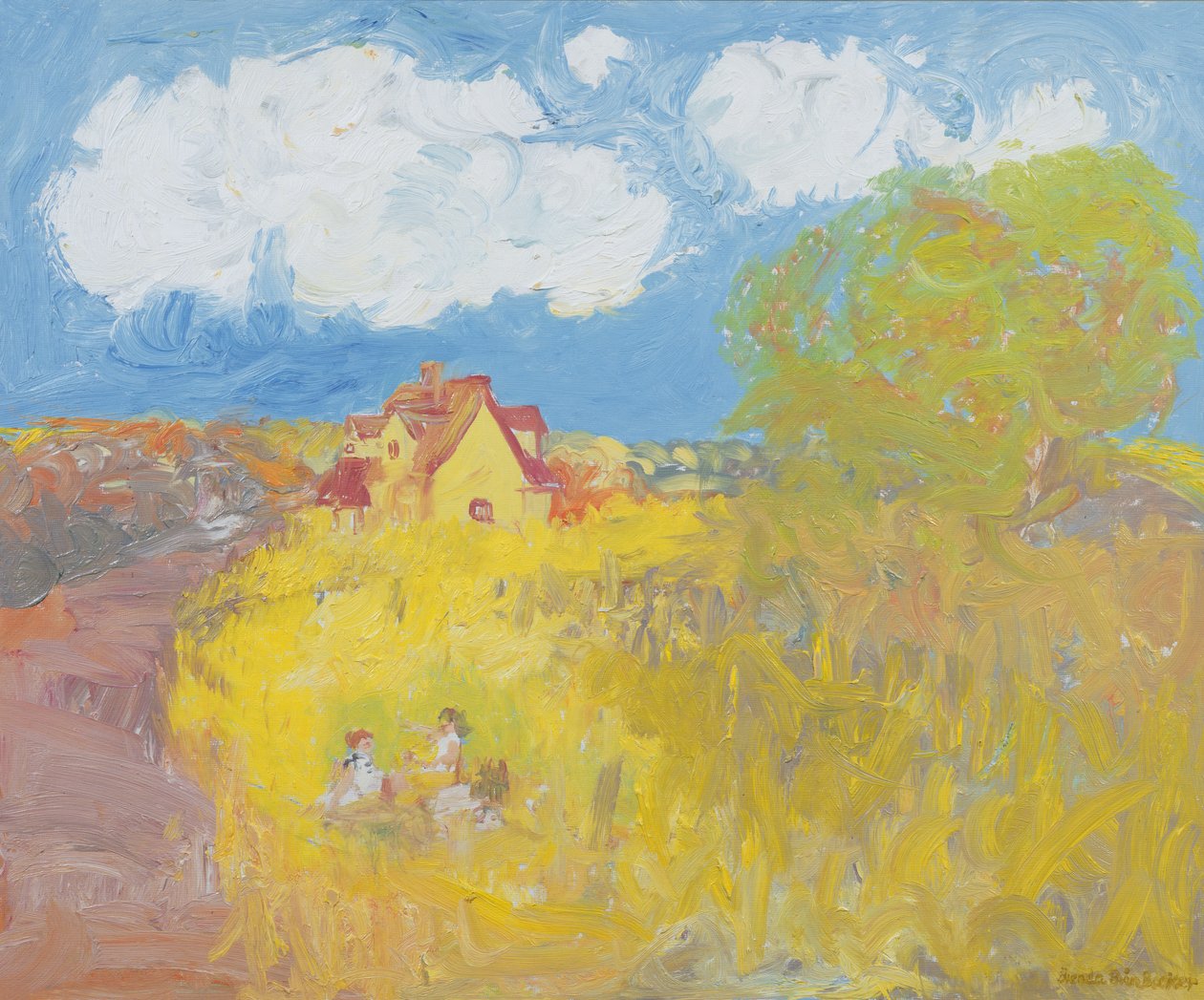 Summer Cottage, White Clouds by Brenda Brin Booker