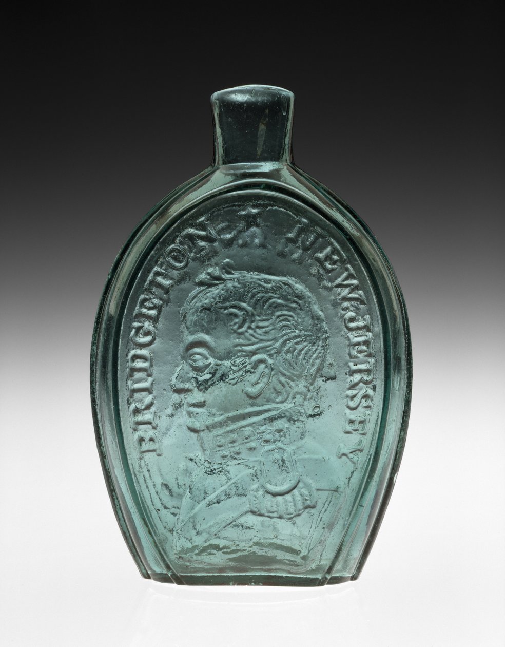 Figured Flask by Bridgeton Glass Works