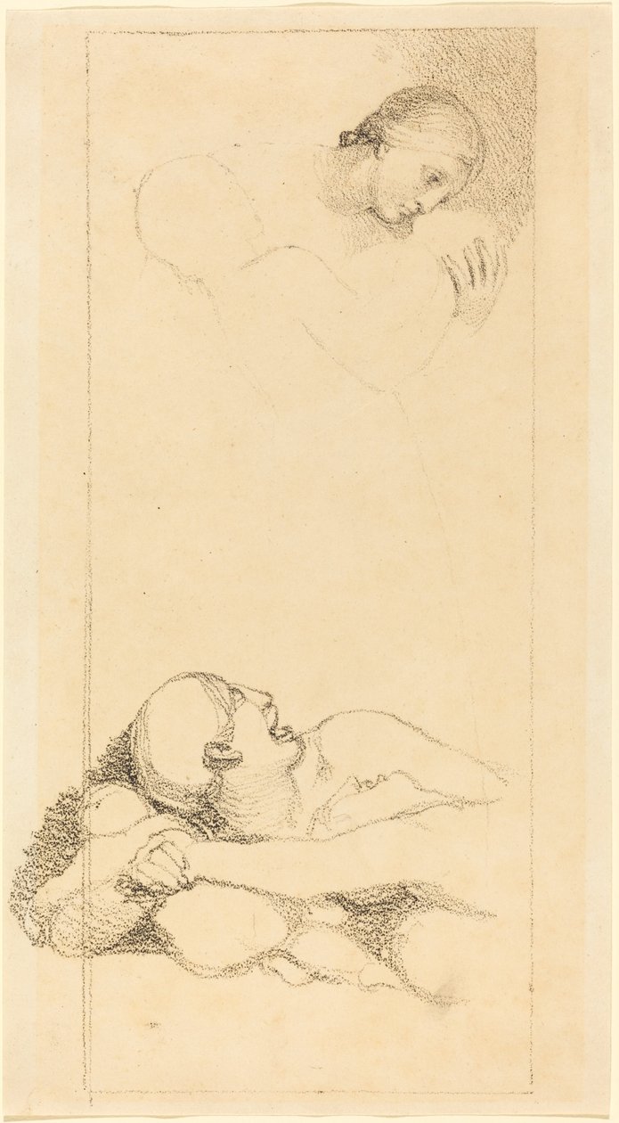 Frightened Man Looking Up; Woman and Children by British 18th Century after John Flaxman