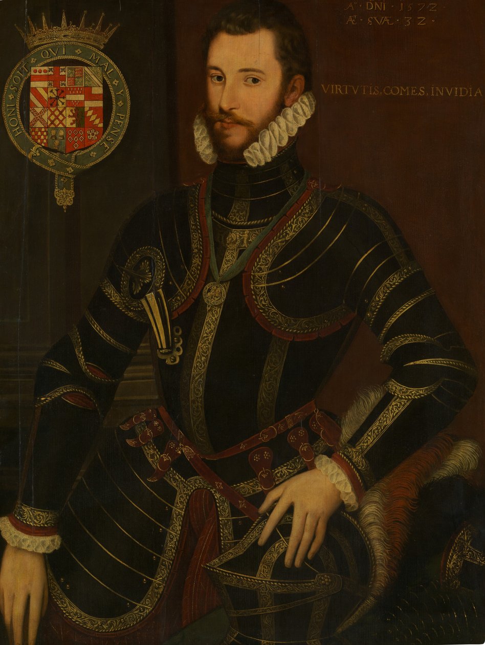 Portrait of Walter Devereux, First Earl of Essex, 1572 by British Painter.