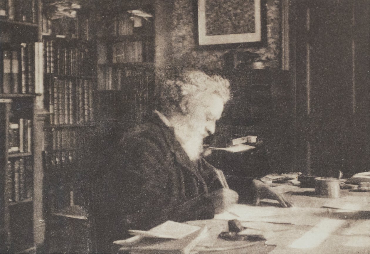 Book Collector, William Morris in His Library at Kelmscott House, Hammersmith by British Photographer