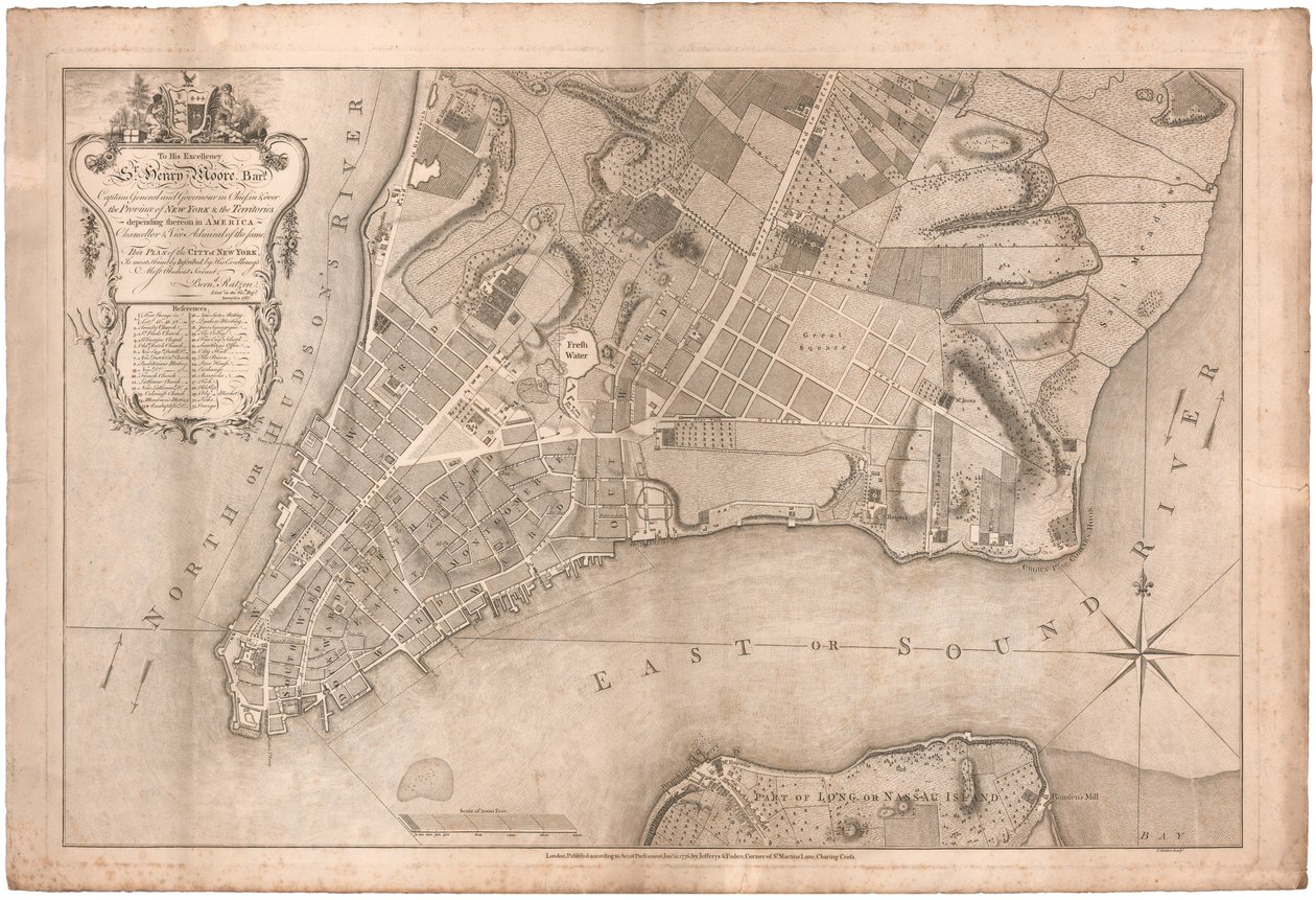 A Plan of the City of New York by Ratzer by British School