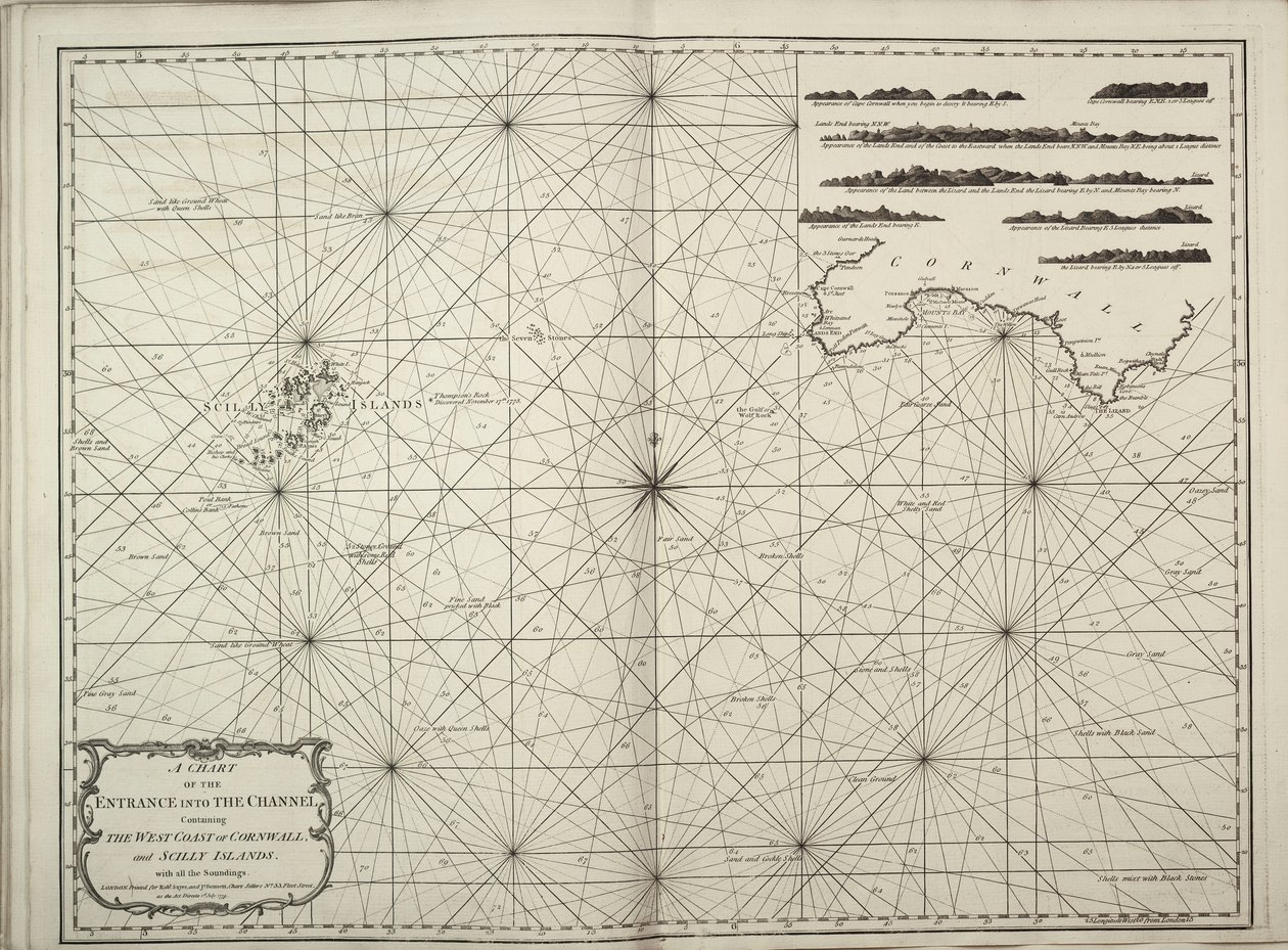 A Chart of the Entrance into the Channel Containing the West Coast of Cornwall and Scilly Islands with All the Soundings by British School