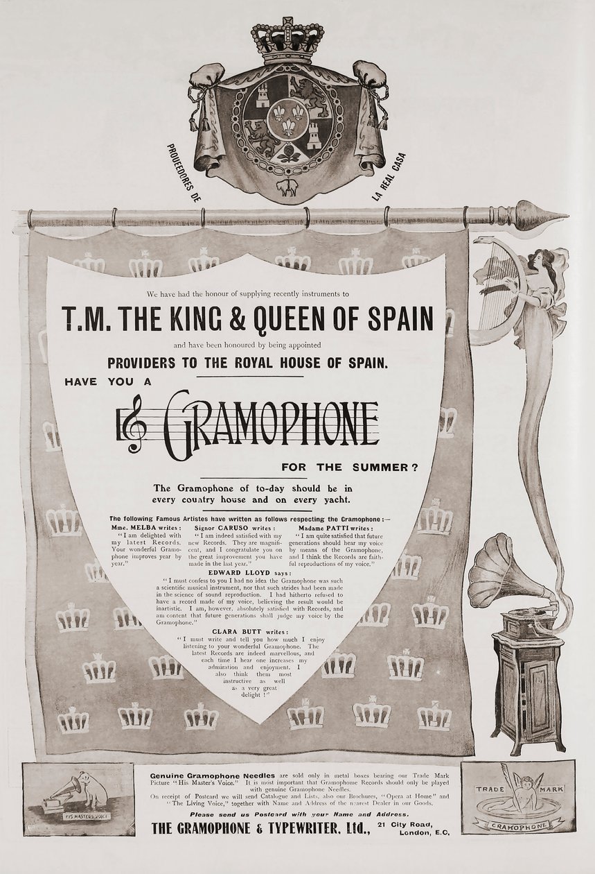 Advertisement for The Gramophone Company by British School
