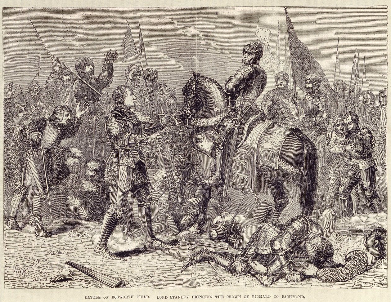 Battle of Bosworth Field by British School