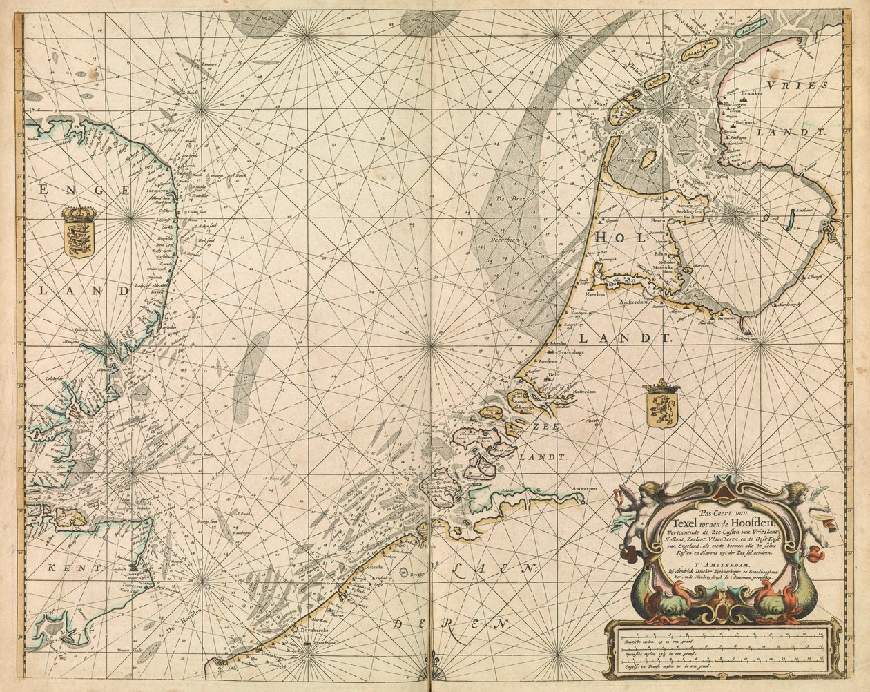 Chart of the North Sea and Dutch coast by British School