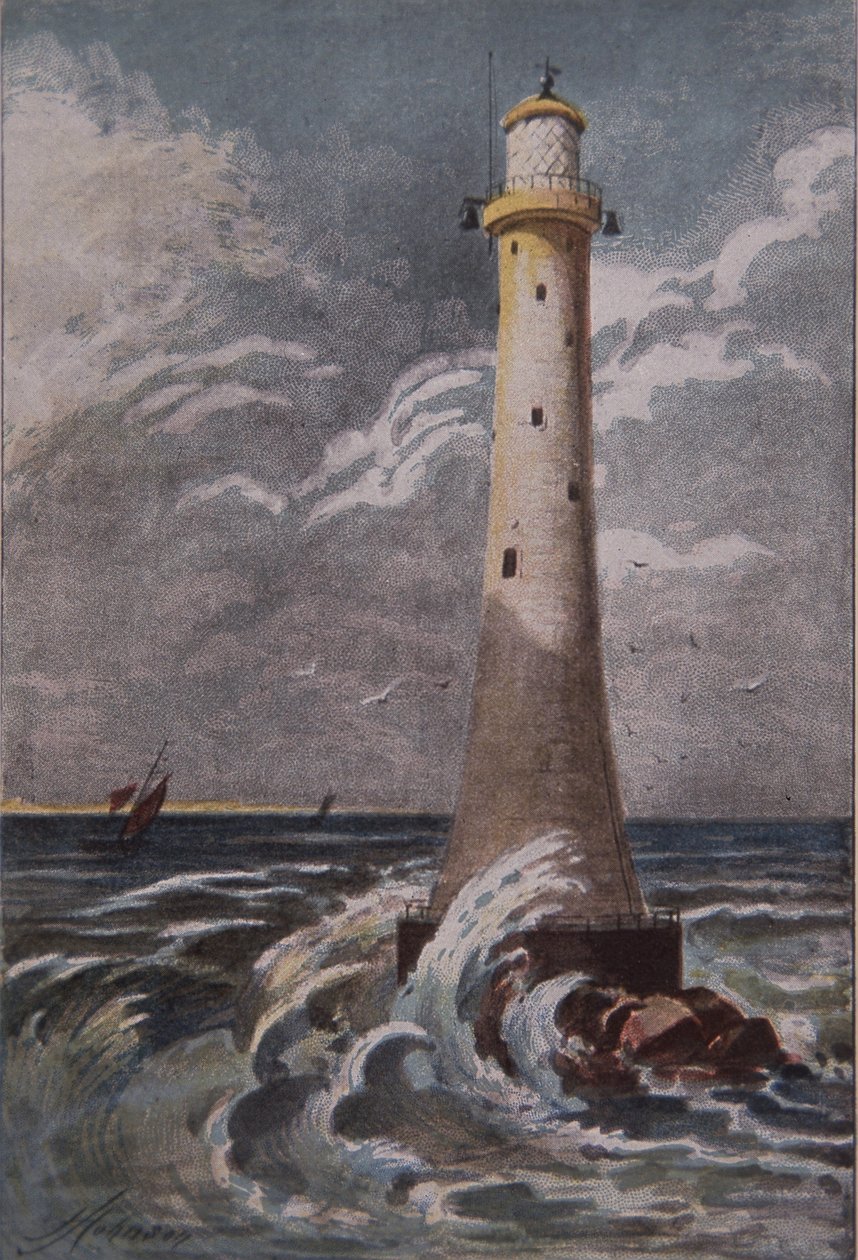 Eddystone Lighthouse, off Plymouth, late 19th century by British School