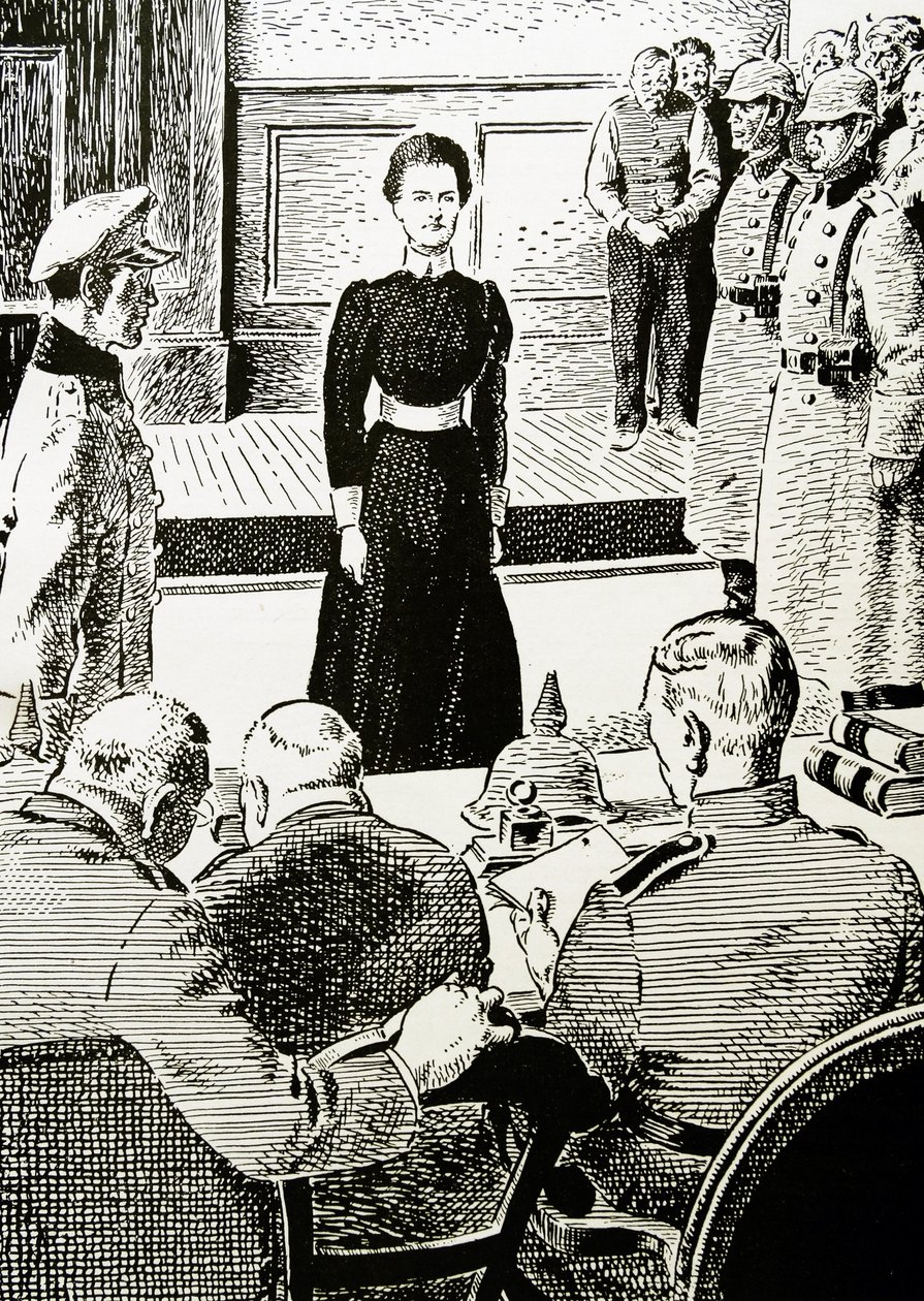 Edith Cavell faced her German accusers with dignity and courage by British School
